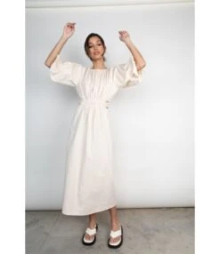 Backless Lace-Up Cut-Out Short Puff Sleeve Round Neck Pleated Casual Retro Dress Wholesale Dresses N5323021500001 -DivaLook Shop O1CN01SpntOs2GztqmdRzbS 2212501819087 0 cib