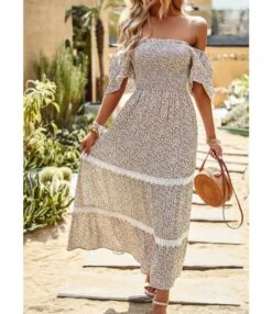Elegant Ruffle Sleeve Floral Print Strapless Collar Long Dress Wholesale Dresses V5923041200046 -DivaLook Shop O1CN01TTU77C1ND4mzItP7c 2425141535 0 cib