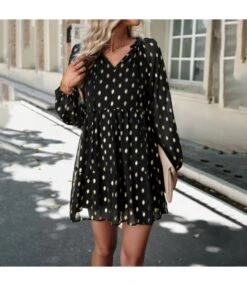 Casual Chiffon V-Neck Long Sleeve Polka Dot Dress Wholesale Dresses N5923080800006 -DivaLook Shop O1CN01V84D8C1ND4pI88Xrx 2425141535 0 cib 4