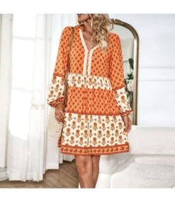 Bohemian Print Long Sleeve V-Neck A-Line Dress Wholesale Dresses -DivaLook Shop O1CN01YfGAId1ND4no0Y3Aa 2425141535 0 cib 4
