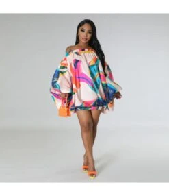 Fashion Print One Neck Strapless Bat Sleeve Short Dress Wholesale Dresses V5923051000016 -DivaLook Shop O1CN01ZHcRBr1IcCQCoxLjQ 3179960913 0 cib