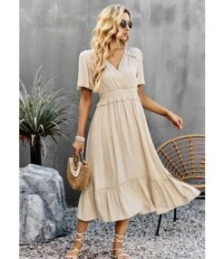 Casual Solid Color V-Neck Waist Open Dress Wholesale Dresses V5923041200009 -DivaLook Shop O1CN01bsBkKT1ND4mPzBcwo 2425141535 0 cib