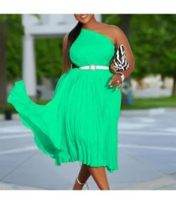 Fashion Slant Shoulder Solid Color Pressure Pleat Big Hem Dress Wholesale Dresses N5923080800078 -DivaLook Shop O1CN01d2Ga9i26UchUSZMXD 4225457665 0 cib 6