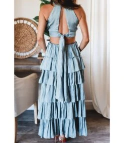 Sexy Solid Color Backless Hollow Waist Sleeveless Prom Cake Gown Dress Wholesale Dresses N5323031600005 -DivaLook Shop O1CN01dk1W821vlbZOEorkz 2107736213 0 cib