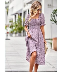 Summer Puff Sleeve Casual Square Collar Floral Swing Dress Wholesale Dresses N5323022200257 -DivaLook Shop O1CN01dyHWKh1ND4lnCHvDb 2425141535 0 cib