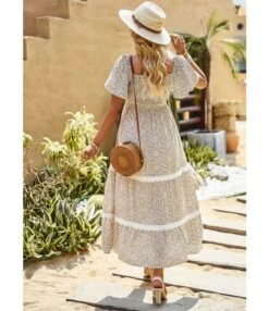 Elegant Ruffle Sleeve Floral Print Strapless Collar Long Dress Wholesale Dresses V5923041200046 -DivaLook Shop O1CN01e5tnCk1ND4n1Oe7iq 2425141535 0 cib