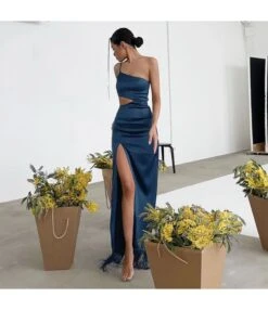 Solid Color One Shoulder Hollow Waist Tassel Sexy High Slit Party Sling Dress Wholesale Maxi Dresses N5323021500002 -DivaLook Shop O1CN01jfD7dB2Gztqdt7VAs 2212501819087 0 cib