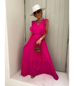 Sexy V-Neck Crossover Ruffle Sleeve Pressed Pleat Dress Wholesale Dresses N5923080800028 -DivaLook Shop O1CN01jsLW461ZzsIxOAjJC 2211169913266 0 cib 4