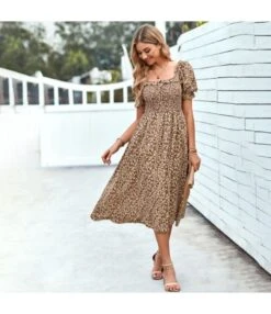 Summer Puff Sleeve Casual Square Collar Floral Swing Dress Wholesale Dresses N5323022200257 -DivaLook Shop O1CN01jykDWo1ND4lomHnD8 2425141535 0 cib 4