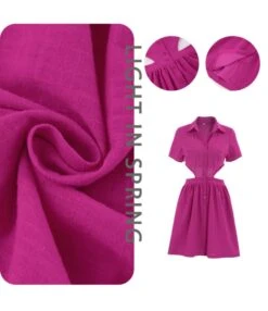 Casual Solid Color Waistless Short-Sleeved A-Line Shirt Dress Wholesale Dresses V5923032800071 -DivaLook Shop O1CN01mT7odU2Gztrjo8gQn 2212501819087 0 cib