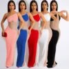 Sexy Pearl Hot Drill See-Through Mesh Oblique One-Shoulder Dress Wholesale Dresses V5923031800123 -DivaLook Shop O1CN01plHNQC1ESLR54tFhO 2845100350 0 cib