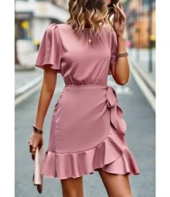 Summer Casual Round Neck Solid Color Ruffled Wrap Dress Wholesale Dresses N5323022800186 -DivaLook Shop O1CN01qzylOt1ND4lnYyWjl 2425141535 0 cib