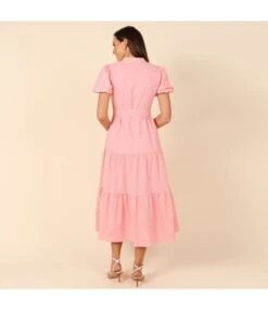 Summer Solid Color Simple Short Sleeve V-Neck Lace-Up Smocked Dress Wholesale Dresses N5323031600444 -DivaLook Shop O1CN01rQhvzB1Iceold0aDF 2206601180914 0 cib