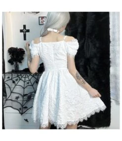 Dark Goth Halloween Jacquard Bubble Sleeve Short Dress Wholesale Dresses V5923041900044 -DivaLook Shop O1CN01sPhrc31MhTOlZ4HVv 3900101466 0 cib
