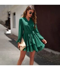 Temperament Solid Color V-Neck High Waist Tie Long Sleeve Dress Wholesale Dresses N5923080800002 -DivaLook Shop O1CN01sd9MyZ1ND4pNQTGSq 2425141535 0 cib 4
