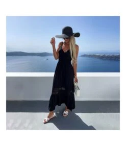 Low-Cut Suspenders Hollow Stitching Solid Color Dress Wholesale Dresses N46230328001726 -DivaLook Shop O1CN01t6A0LA2HGO44oUXBL 2212450069123 0 cib 4