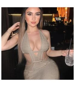 Sexy Halter Neck Wrapped Chest Hollow Bodycon Lace-Up Knit Dress Wholesale Dresses N5323030800039 -DivaLook Shop O1CN01taPG8p22o51UELnYt 2206542577166 0 cib