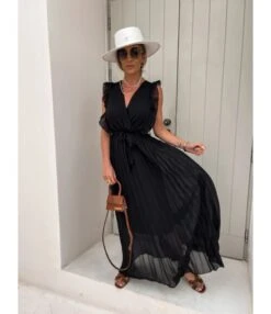 Sexy V-Neck Crossover Ruffle Sleeve Pressed Pleat Dress Wholesale Dresses N5923080800028 -DivaLook Shop O1CN01v7qhmd1ZzsIsgxf7b 2211169913266 0 cib 4