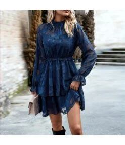 Jacquard Temperament Elegant Round Neck Long-Sleeved Dress Wholesale Dresses N4623071700111 -DivaLook Shop O1CN01vx3jmU1ND4oe3hm42 2425141535 0 cib 4