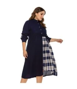 Casual Round Neck Plaid Patchwork Long Sleeve Dress Wholesale Dresses V5923041500047 -DivaLook Shop O1CN01yb9ZRO1gk1zGtX8sr 1864974179 0 cib