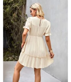 Solid Color Puff Sleeve Round Neck Loose Smocked Ruffled Dress Summer Casual Wholesale Dresses SDN533144 11 Solid Color Puff Sleeve Round Neck Loose Smocked Ruffled Dress Summer Casual Wholesale Dresses SDN533144 -DivaLook Shop a12ef378 d6ed 4cf4 9788 2710c1acd42d 320b593a16c9d7924e9ab7181cec6fbb