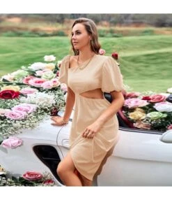 Women Fashion Puff Sleeve Slash Neck Hollow Out Wholesale Casual Dresses SD204247 -DivaLook Shop a2a8b895 f495 418a 8ab5 4116f5dede69 5c7f4b7caae8b53a2aceda7b1073ecea