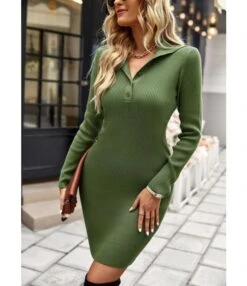 Casual V-Neck Lapel Mini Dress Single-Breasted Long Sleeve Bodycon Wholesale Dresses SDN562274 -DivaLook Shop a97f8dab 65ab 4859 90f3 610c446b341c 4fb8cee4dfb637e26c851866e2692819