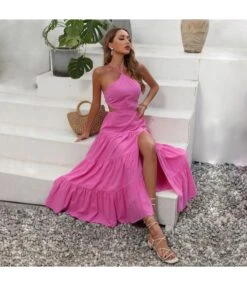 Women Halterneck Sleeveless Plain Color Hollow Out Wholesale Smocked Dresses SDN580805 -DivaLook Shop aec4981b 6836 40d9 987d be5a05674a72 1a67bcfcd9d1b02ffecad5c02618240c