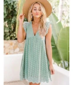 Solid Color Lace Hollow V Neck Frill Sleeve Loose Tank Dress With Pocket Casual Wholesale Dresses SDN532972 -DivaLook Shop afe0a9b5 fc7e 4589 b0e8 60497b3c2dc5 11fba0831176bcddb564de78790af712