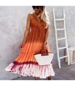 Tie-Dye Print V Neck Fringe Sling Sundresses Holiday Slip Swing Ruffled Dress Wholesale Maxi Dresses SD531876 -DivaLook Shop b2f566de b632 42e3 9810 c7991a0e4533 259012a1c6f40b0ace5a94782985460b