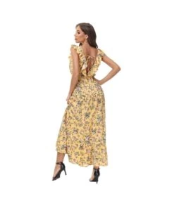 Sexy V-Neck Frill Sleeve Vacation Floral Dress Wholesale Maxi Dresses SDN535206 -DivaLook Shop b690bf37 ce78 42cb ae66 a27a7d258159 ade729c455ee92fe0e5ad0f2c2293aa5