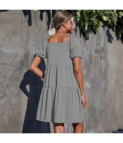 Women Fashion Square Neck Short Sleeve Wholesale Pleated Dresses SD204256 -DivaLook Shop b9298f18 0066 4115 9753 9d70bd20958f ba5cd4da5d8b1c562b2d77d6e1caec39