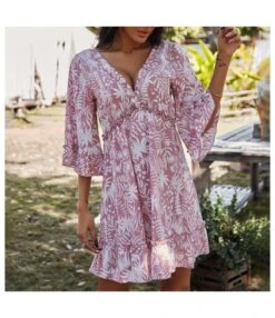 Sexy Deep V Print Ruffle Dress Short Sleeve Loose Wholesale Dresses SDN560603 -DivaLook Shop bd67f77a 8a09 45f3 ad69 8b195fe661cd 3b545925bc8c742d5ffa3032a97018d4