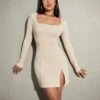 Sexy Square Neck Bodycon Mini Dress Long-Sleeved Solid Color Slit Wholesale Dresses SDN561548 -DivaLook Shop be58c379 ded1 474f ac58 514f10482663 624e3731d26c377e03782eeab697f22d