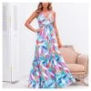 Printed Sling V Neck Backless Lace-Up Waist Smocked Dress Vacation Wholesale Maxi Dresses SDN533514 -DivaLook Shop bf825559 7f8b 46ce 9bba 5c56d27f9af1 9ff8fd0e64a5d2772b761a2c7619fbed
