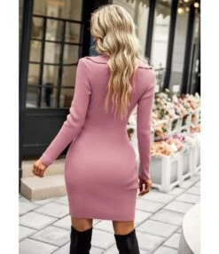 Casual V-Neck Lapel Mini Dress Single-Breasted Long Sleeve Bodycon Wholesale Dresses SDN562274 -DivaLook Shop c26c7586 b44e 49b9 853a 45a30373fc3f f4f6b8c9879650691037b9fd38ba228c