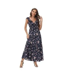 Sexy V-Neck Frill Sleeve Vacation Floral Dress Wholesale Maxi Dresses SDN535206 -DivaLook Shop c51b0908 4d88 4656 86cd 1804b87f3b70 2bb24f340f6aa1b7ee7b683687aab7a9