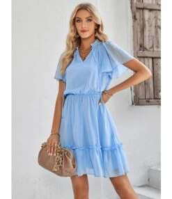 Casual V-Neck Solid Color Ruffle Swing Dress Wholesale Dresses SDN538814 -DivaLook Shop c581f107 1978 4ba2 97c7 b3a3568fbd76 aec4103f9e8c7e42ad358d514e4545c1
