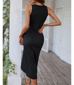 Sexy Deep V-Neck Slit Dress Sleeveless Solid Color Lace-Up Midi Wholesale Dresses SDN560619 -DivaLook Shop c7411f04 1382 47f0 90aa 1779280befe6 7ea08416bac6f4454cd58fc751d637a5