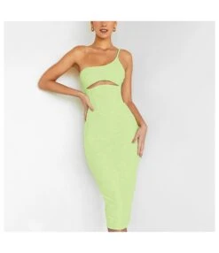 Slanted Shoulder Mesh Hollow Corset Dress Wholesale Bodycon Dresses SDN535994