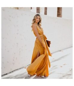 Solid Color V-Neck Sleeveless Lace-Up High Slit Large Swing Dress Resort Wholesale Maxi Dresses SDN532863 -DivaLook Shop cad6ccc2 3627 4cfb 8b45 541ba001ef8d 70F6199A0BE11B7165F9A7A7DB547815
