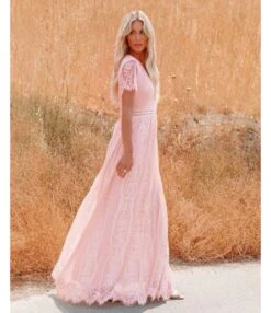 Solid Color V Neck Short Sleeve Lace Hollow High Waist Swing Wedding Dress Wholesale Maxi Dresses SDN533089 -DivaLook Shop cb84efdc bf36 4105 a12c 5d8b3f8a6eed 77e3cebe413eaef2db0f5ed6bea37de0