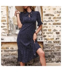 Women Polka Dot Print Puff Sleeve Tie Knot Wholesale Swing Dresses SDN580633 -DivaLook Shop d3d2352e 5dae 4fcc 8ba3 544fcb2d6f2f 5493ad54d1254a657fccc70a1e4e7958