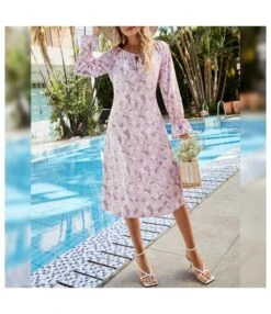 Casual Floral A-Line Midi Dress Puff Sleeves Lace-Up Resort Wholesale Dresses SDN580900 -DivaLook Shop d3de5d1b 9085 4eec 98c3 0a5e6ff77d13 ef2583b99b44b4c310394102de815a90