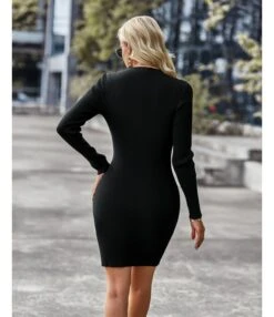 Sexy Half Turtleneck Cutout Knit Dress Solid Color Long Sleeve Bodycon Wholesale Dresses SDN561054 -DivaLook Shop d65c6ca7 8a23 44dc 9d6c 021d67b28962 4390849ab134e21e4f27a7dde5853c72