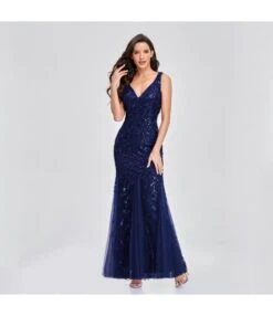Sexy V-Neck Leaf Embroidered Sequins Slim Fishtail Prom Evening Dress Wholesale Maxi Dresses SDN535240 -DivaLook Shop d66337ce 01a5 4617 88cb 5c8f91dcdba0 feb3f12c99f03f2f050f12adbab0170b