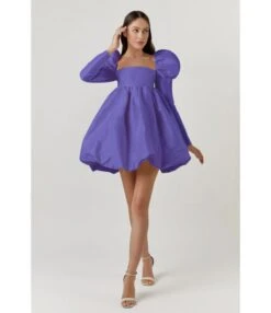 Sexy Square Neck Satin Dress Puff Sleeve Solid Color A-Line Wholesale Dresses SDN560919 -DivaLook Shop d6b6a690 c81f 451e bc80 4ec63b1d43f3 360413a4814f561c9adb704faf7903e0