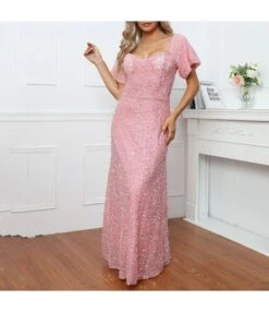 Fashion Short Sleeve Square Neck Party Sequin Dress Wholesale Maxi Dresses SDN536982 -DivaLook Shop dce9f6a8 a48f 4ab9 b28f 58a90e8eb4af 95a01a96ad6184f8724003e928daa68e
