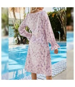 Casual Floral A-Line Midi Dress Puff Sleeves Lace-Up Resort Wholesale Dresses SDN580900 -DivaLook Shop ddcfe00b 3000 46f6 95b7 06ee85b6e9ae b3e3bd2151c7a27f4b97b29ed534fa37