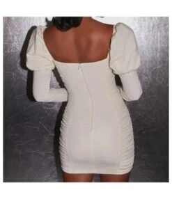 Pleated Sexy Low Cut Long Sleeve Puff Sleeve Sheath Mini Dress Wholesale Dresses SDV463783 -DivaLook Shop e234fe13 a6d2 4f2f a69b 6117e7eb3023 568308f36d19090a10c0b812a949bff2